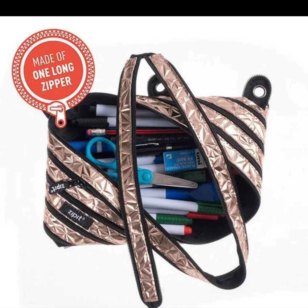 Zipit Metallic 3 RING POUCH BAG